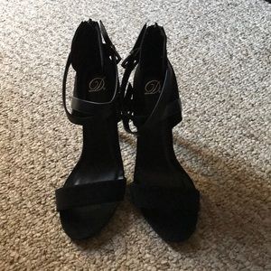 Three inch black heels